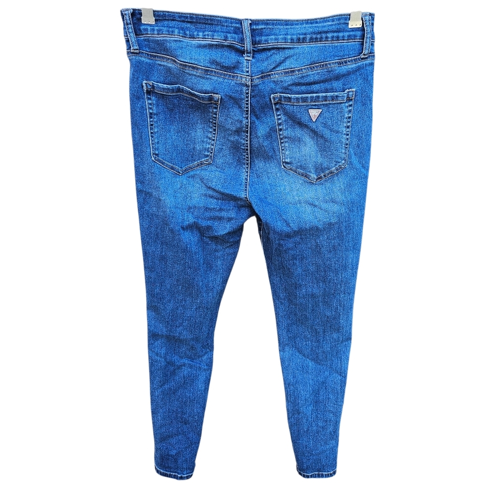 Guess Blue Ripped Skinny Jeans Women Size 31 - Picture 12 of 16